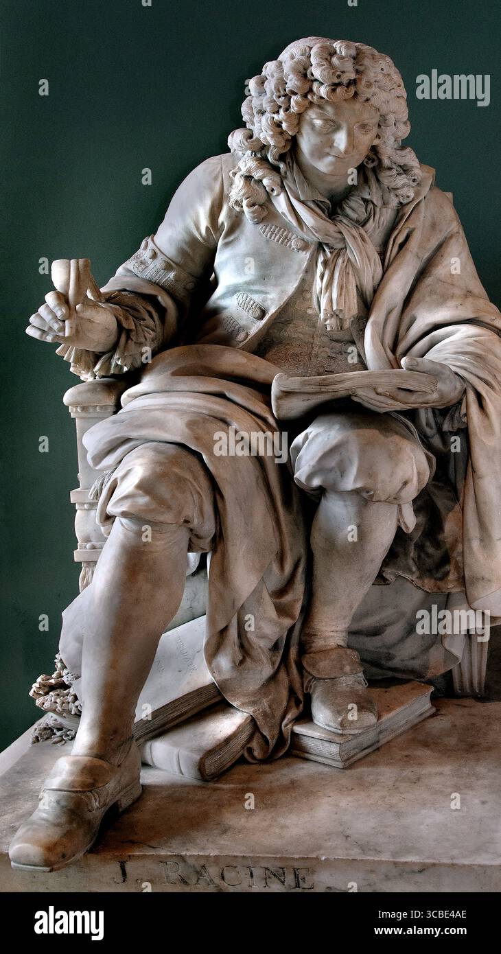 Jean Racine 1639 - 1699 di louis Simon BOIZOT 1743 - 1809 Francia francese, Louvre, Parigi, ( Jean Racine (battezzato il 22 dicembre 1639, la Ferté-Milon, Francia - morto il 21 aprile 1699, Parigi) è stato un poeta drammatico francese e storiografo rinomato per la sua padronanza della tragedia classica francese. Foto Stock