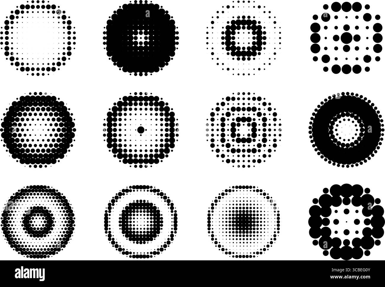 elementi di progettazione. Set di fotogrammi tratteggiati mezzitoni. Illustrazione vettoriale Illustrazione Vettoriale