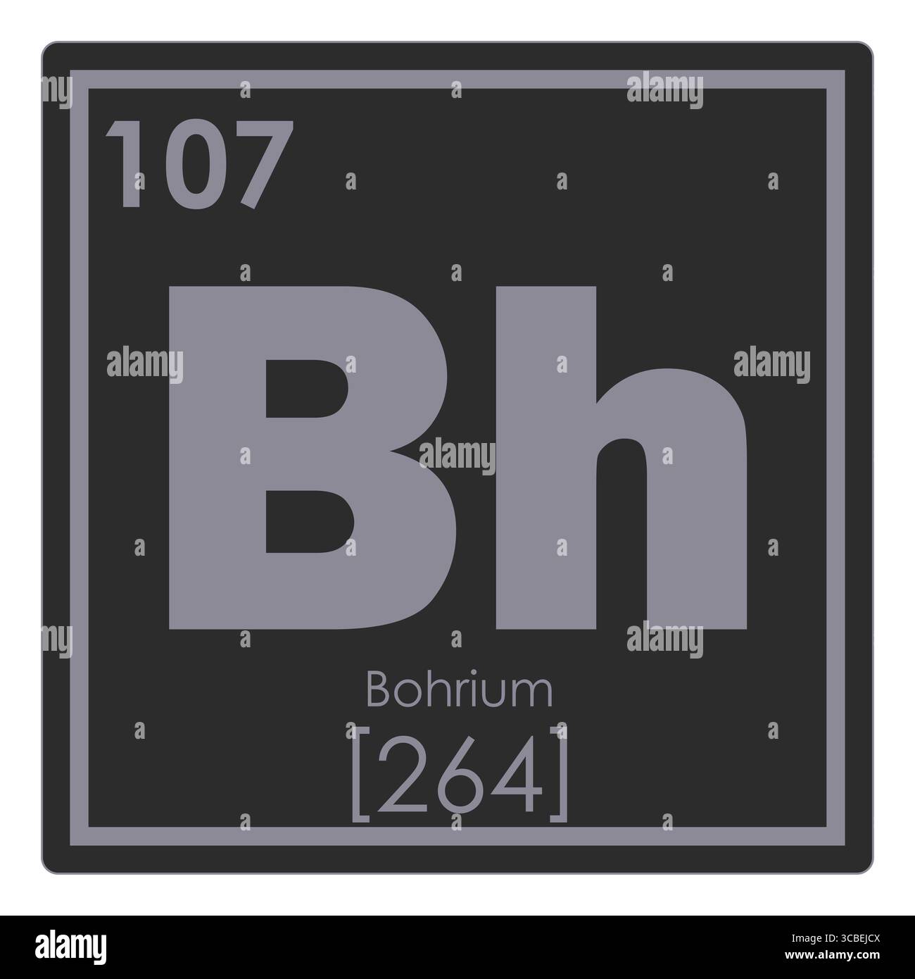 Bohrio elemento chimico tavola periodica simbolo della scienza Foto Stock