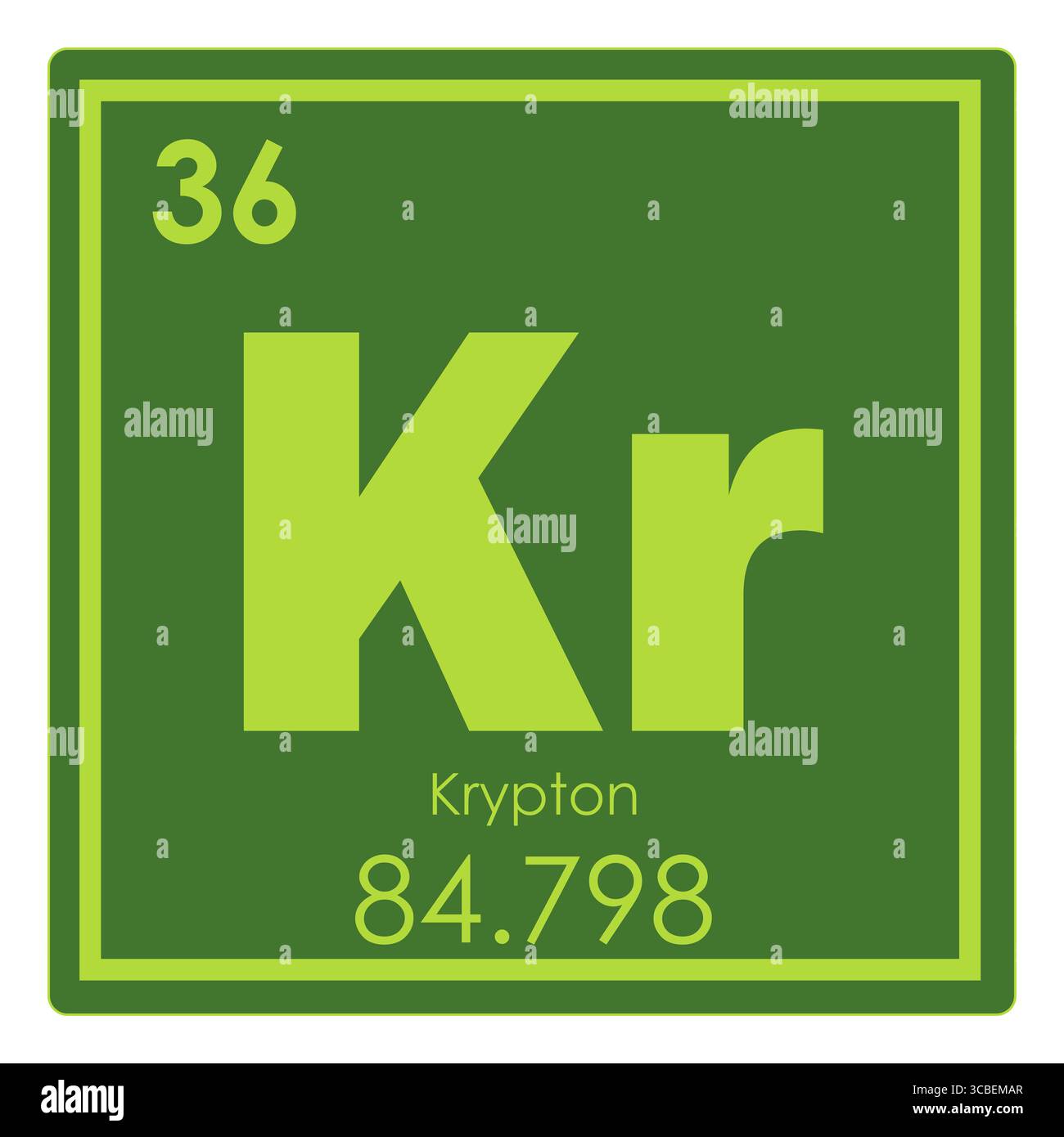 Cripton elemento chimico tavola periodica simbolo della scienza Foto Stock
