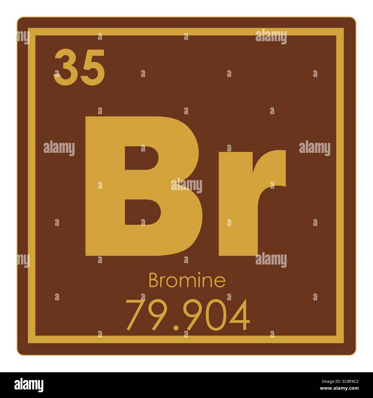 Bromo elemento chimico tavola periodica simbolo della scienza Foto Stock