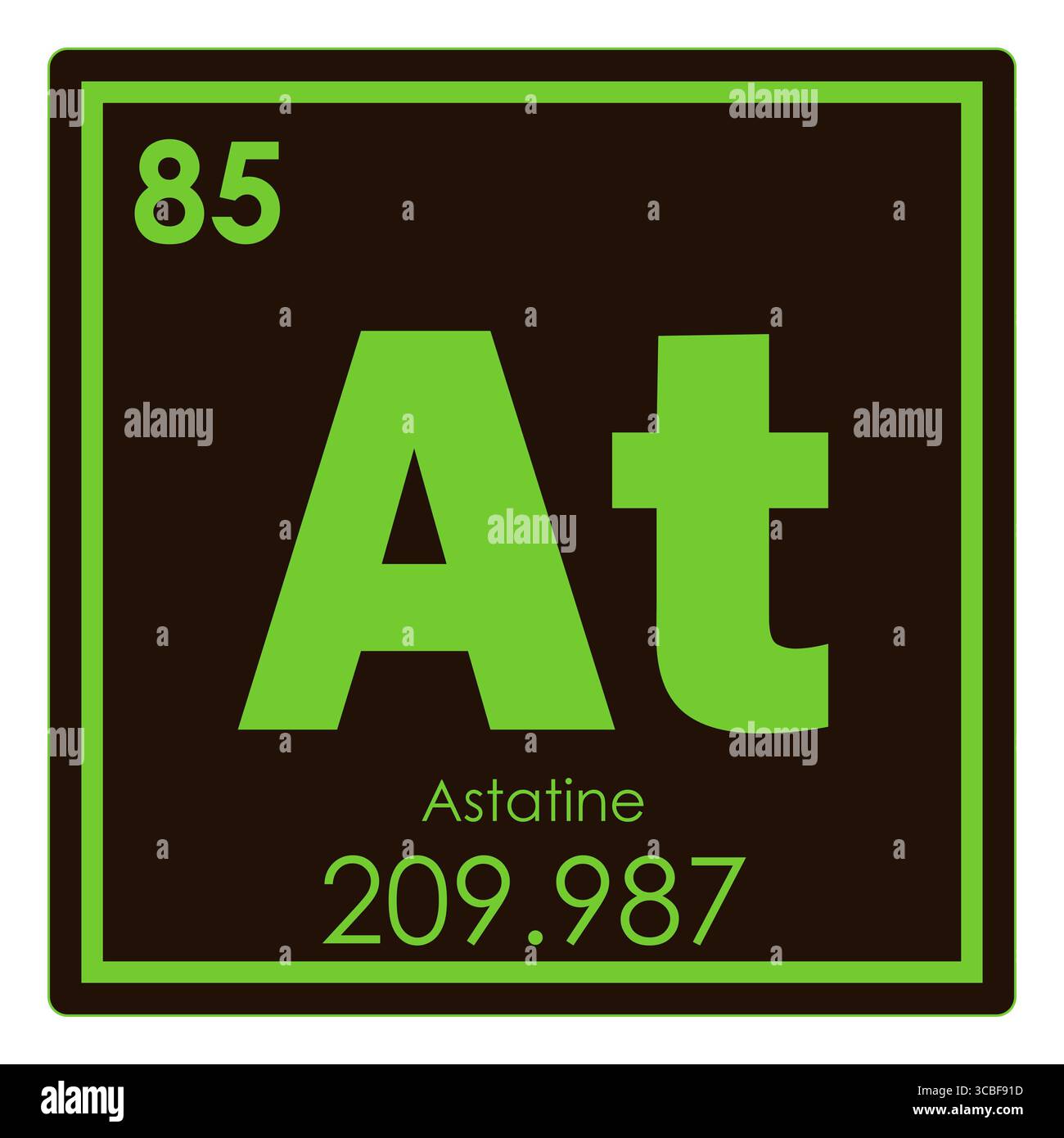 Astato elemento chimico tavola periodica simbolo della scienza Foto Stock