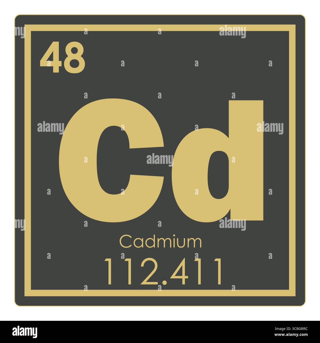 Il cadmio elemento chimico tavola periodica simbolo della scienza Foto Stock