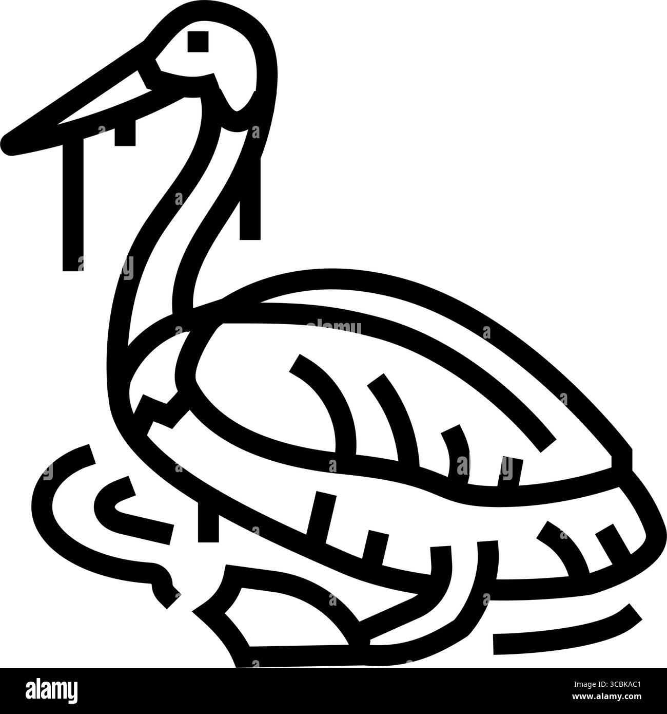 illustrazione vettoriale dell'icona della linea dell'olio ricoperta da uccello morente Illustrazione Vettoriale