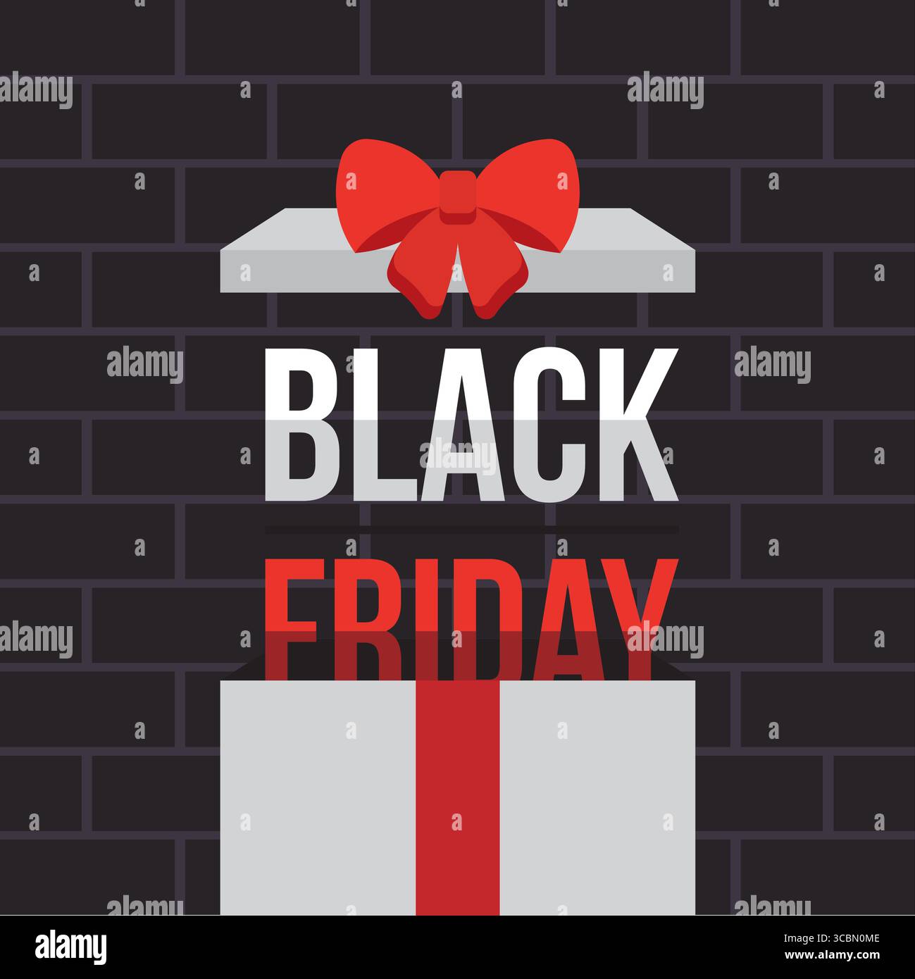 Confezione regalo Black Friday. Vettore Illustrazione Vettoriale