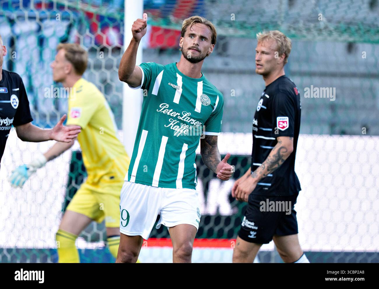 Viborg, Danimarca. 8 agosto 2025. Tim Freriks di Viborg nel match di Super League tra Viborg FF e Soenderjyske all'Energi Viborg Arena, venerdì 8 agosto 2025. (Foto: Henning Bagger /Ritzau Scanpix) credito: Ritzau/Alamy Live News Foto Stock