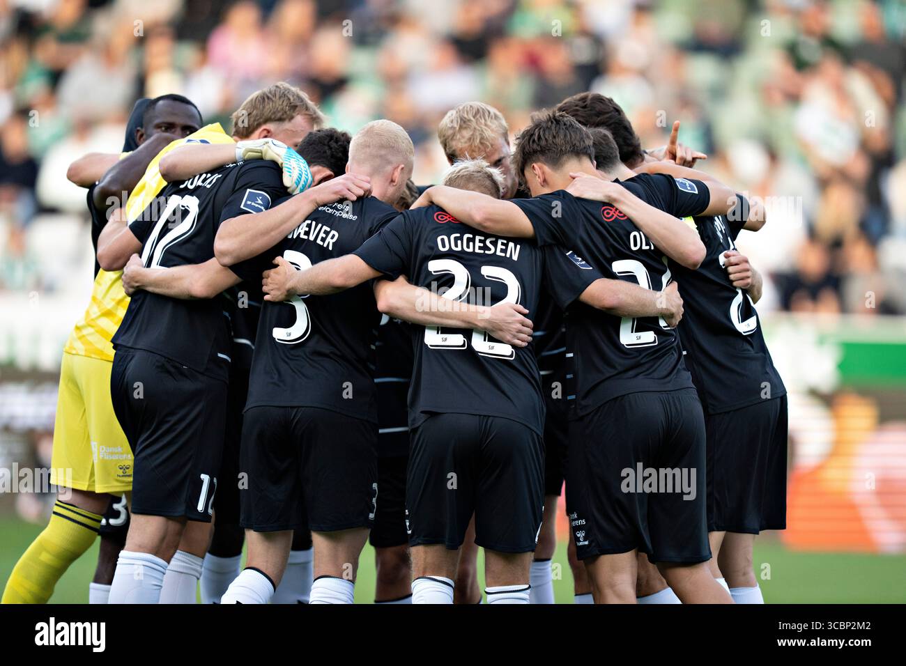 Viborg, Danimarca. 8 agosto 2025. Soenderjyske nella partita di super campionato tra Viborg FF e Soenderjyske all'Energi Viborg Arena, venerdì 8 agosto 2025. (Foto: Henning Bagger /Ritzau Scanpix) credito: Ritzau/Alamy Live News Foto Stock