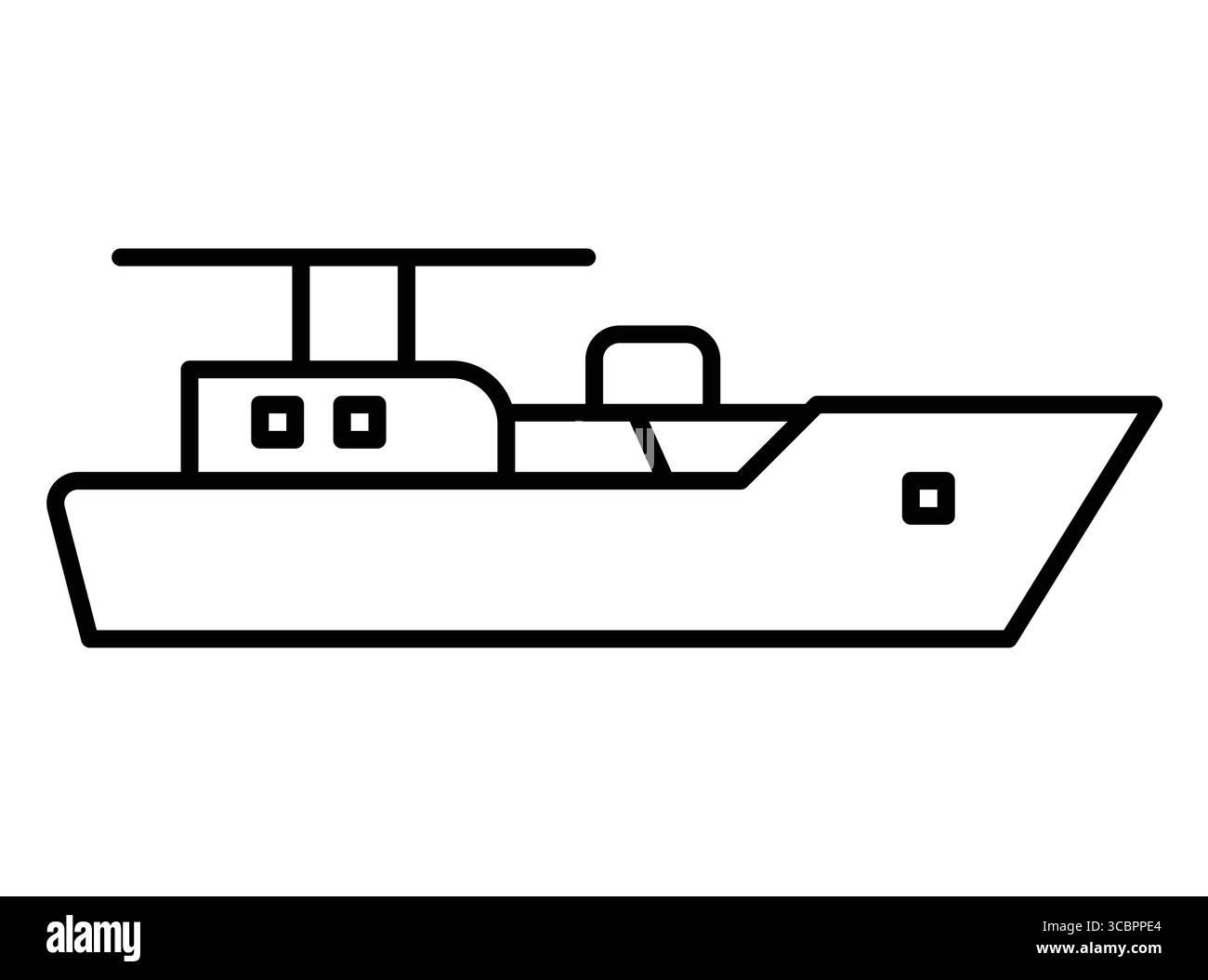 Questa illustrazione minimalista di una barca cattura l'essenza del design marino con linee semplici. Ideale per progetti legati a viaggi, avventura e l Illustrazione Vettoriale