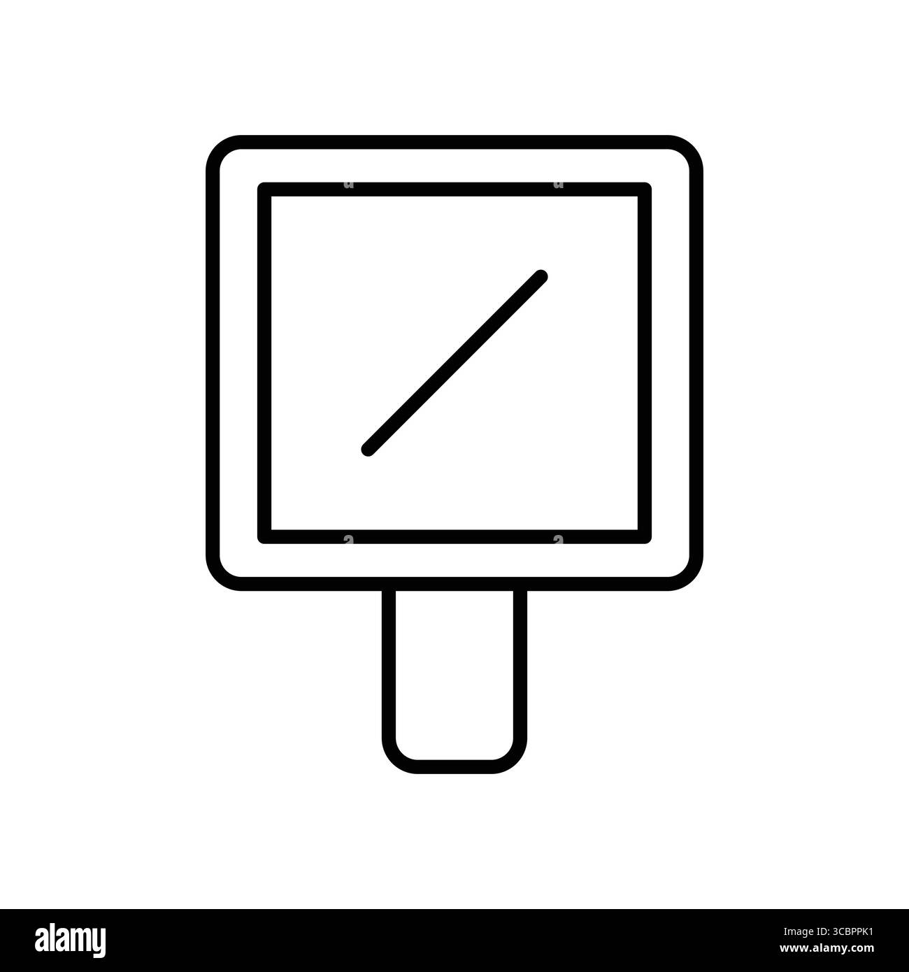 Profilo minimalista di uno specchio portatile ideale per la bellezza o per la cura del corpo. Questo design semplice enfatizza la funzionalità con un'estetica pulita. Illustrazione Vettoriale
