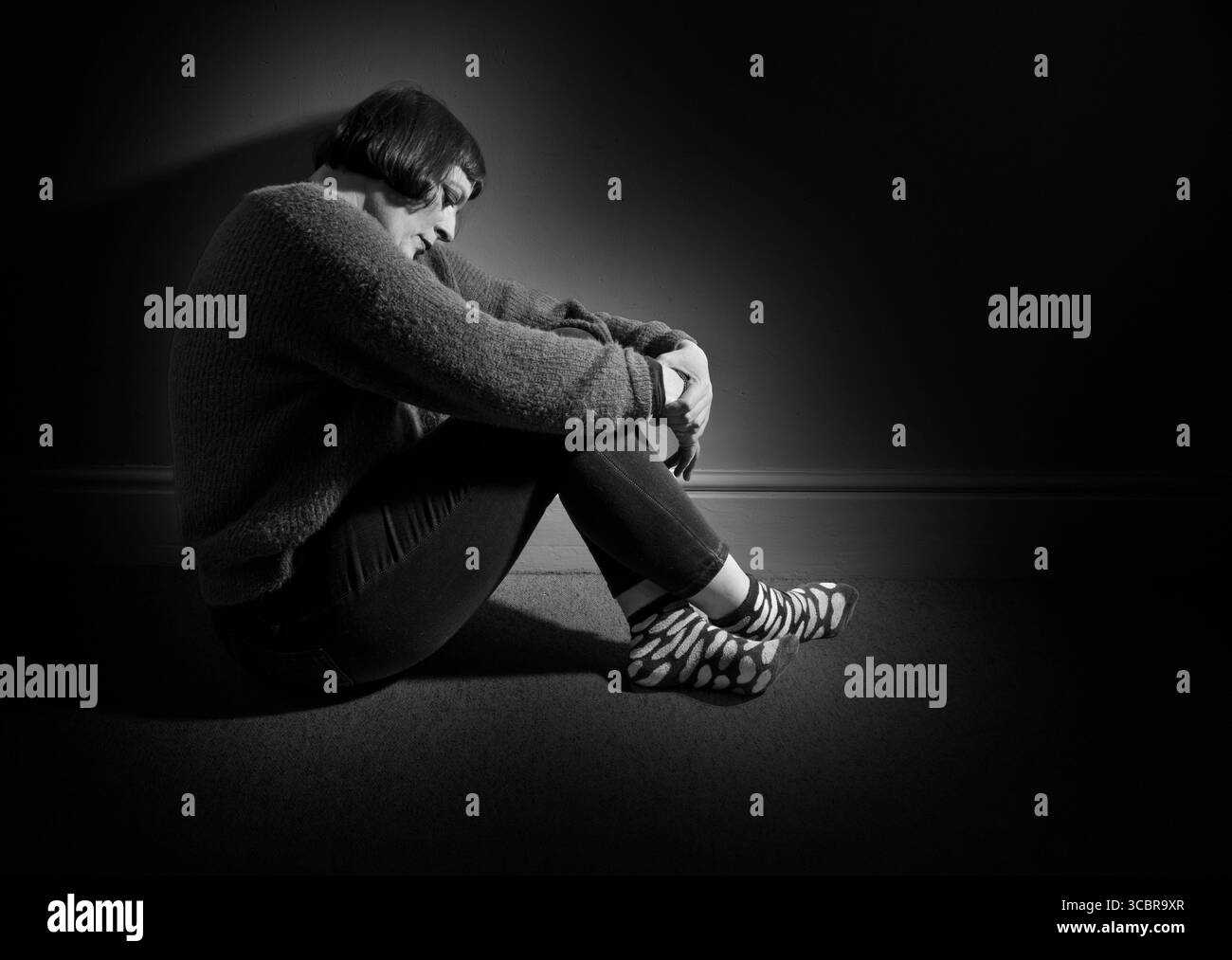 Donna che soffre di depressione. Foto Stock