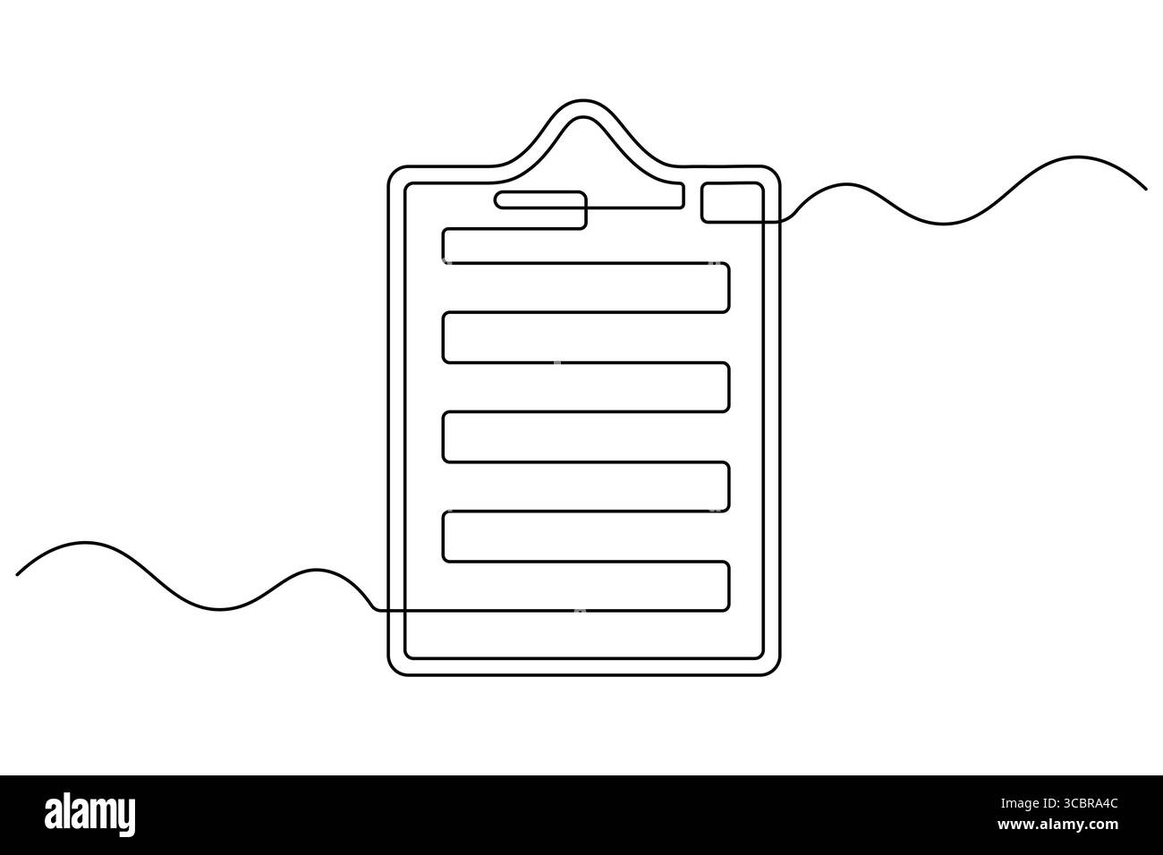 Appunti minimalisti con elenco di controllo Design di silhouette vettoriale Art a linea singola Illustrazione Vettoriale