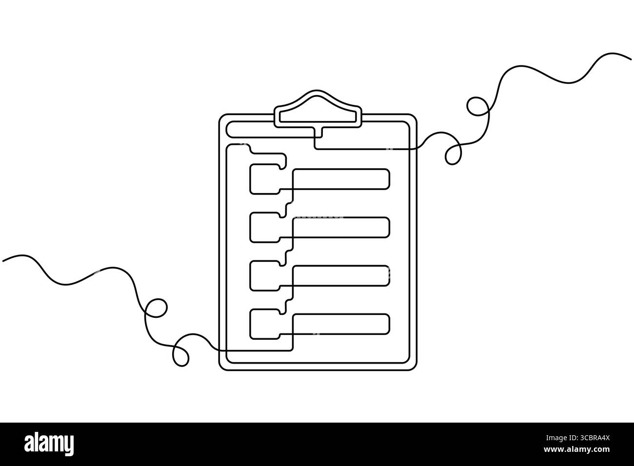 Appunti minimalisti con elenco di controllo Design di silhouette vettoriale Art a linea singola Illustrazione Vettoriale
