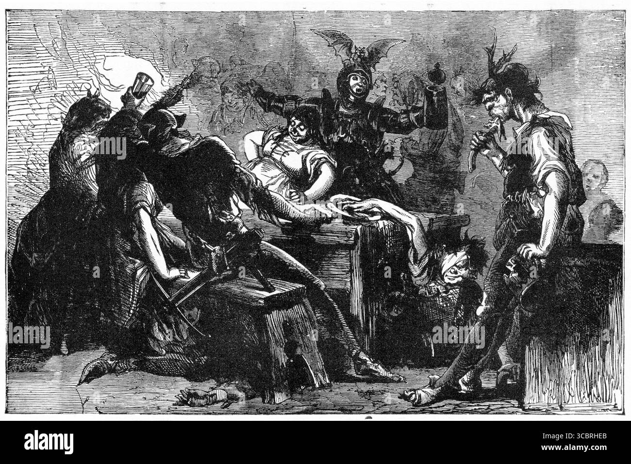 Illustrazione di una prima edizione francese del libro di Victor Hugo il gobbo di Notre Dame, Foto Stock