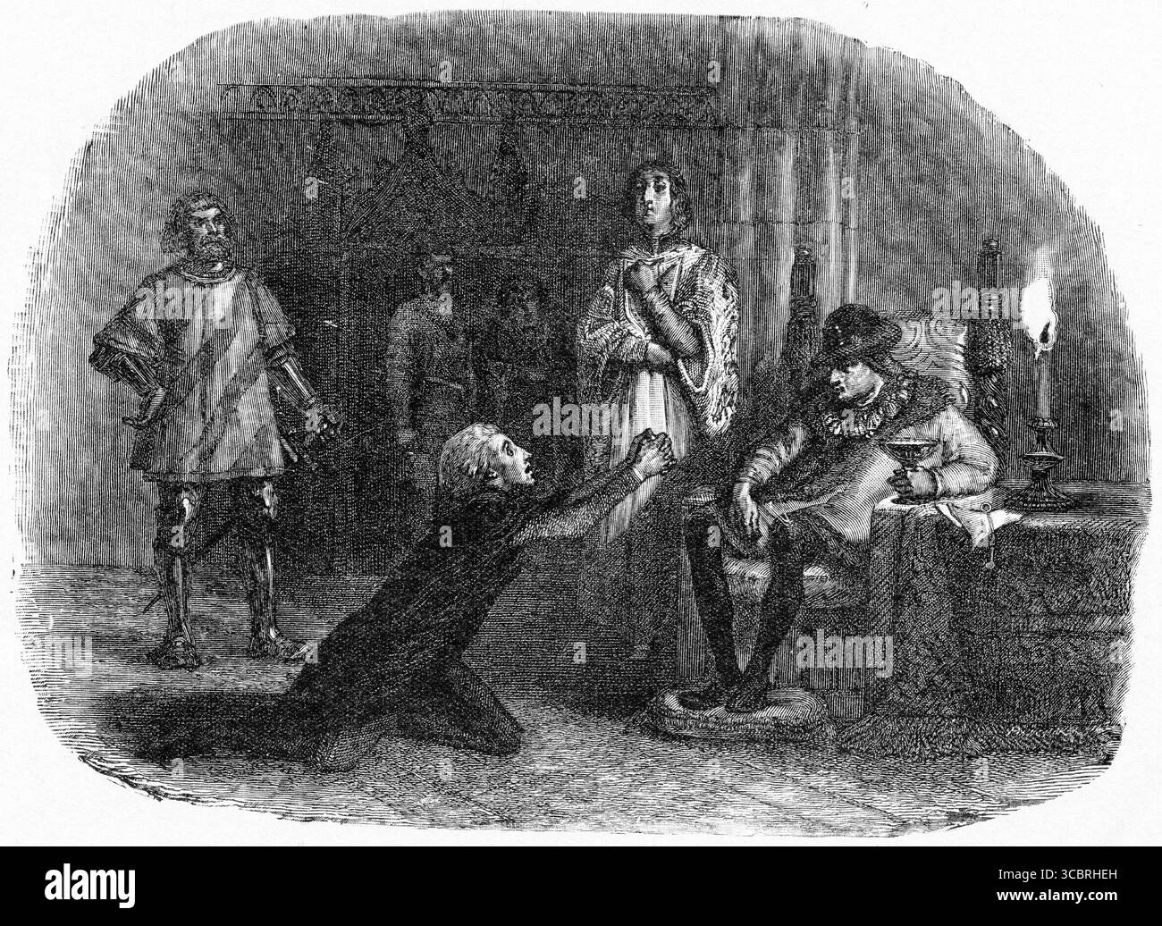 Illustrazione di una prima edizione francese del libro di Victor Hugo il gobbo di Notre Dame, Foto Stock