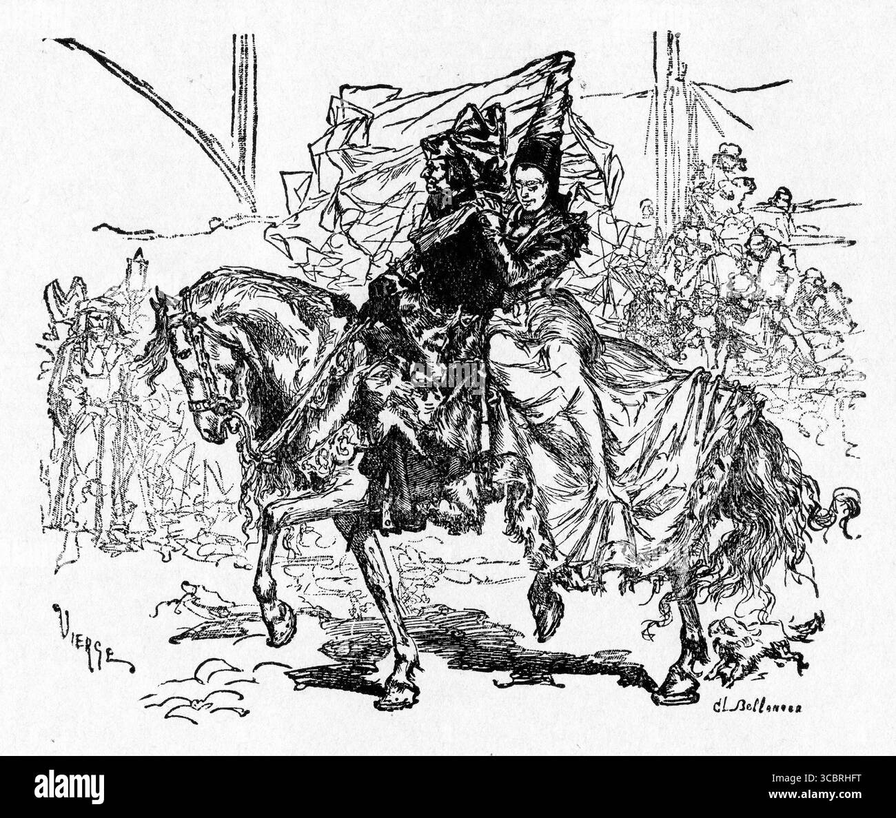 Illustrazione di una prima edizione francese del libro di Victor Hugo il gobbo di Notre Dame, Foto Stock