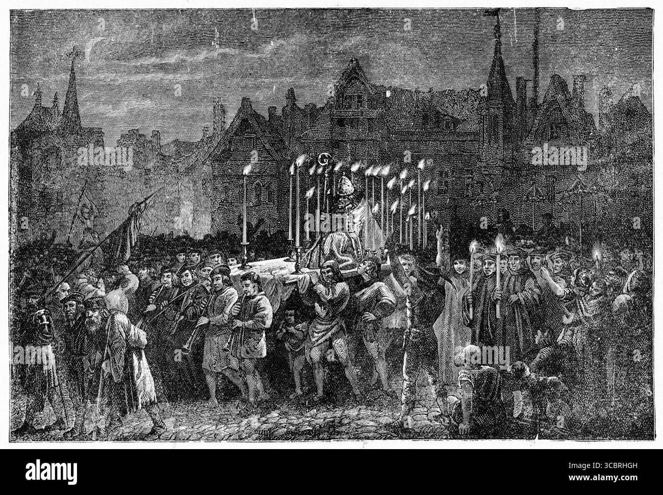 Illustrazione di una prima edizione francese del libro di Victor Hugo il gobbo di Notre Dame, Foto Stock