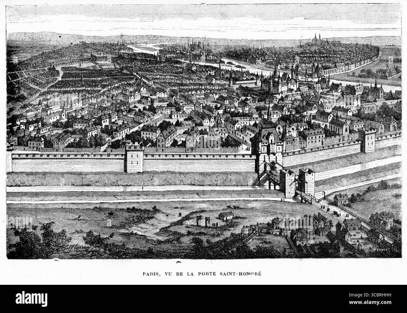 Illustrazione di una prima edizione francese del libro di Victor Hugo il gobbo di Notre Dame, Foto Stock