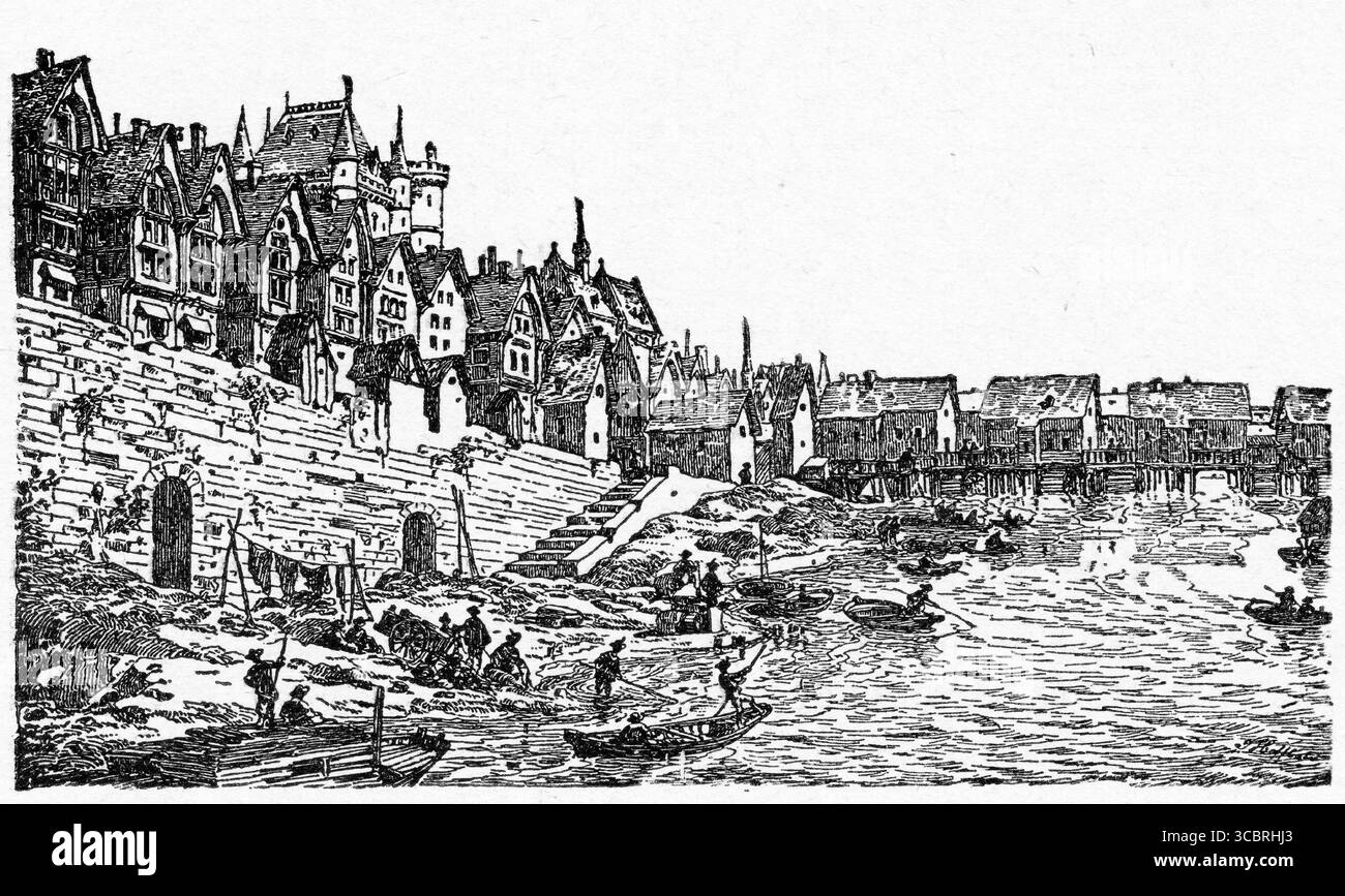 Illustrazione di una prima edizione francese del libro di Victor Hugo il gobbo di Notre Dame, Foto Stock