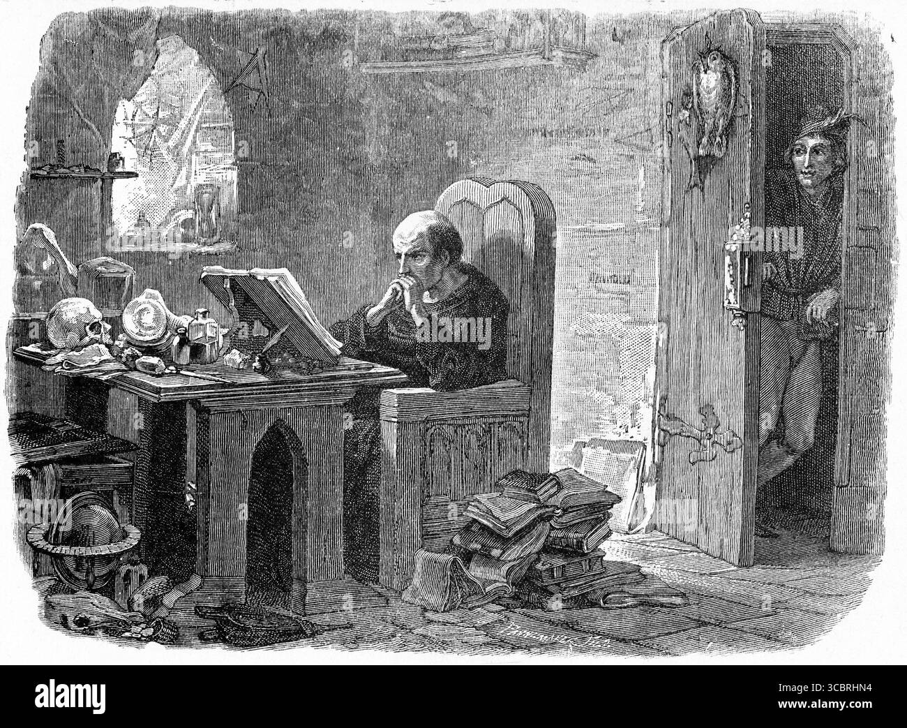 Illustrazione di una prima edizione francese del libro di Victor Hugo il gobbo di Notre Dame, Foto Stock