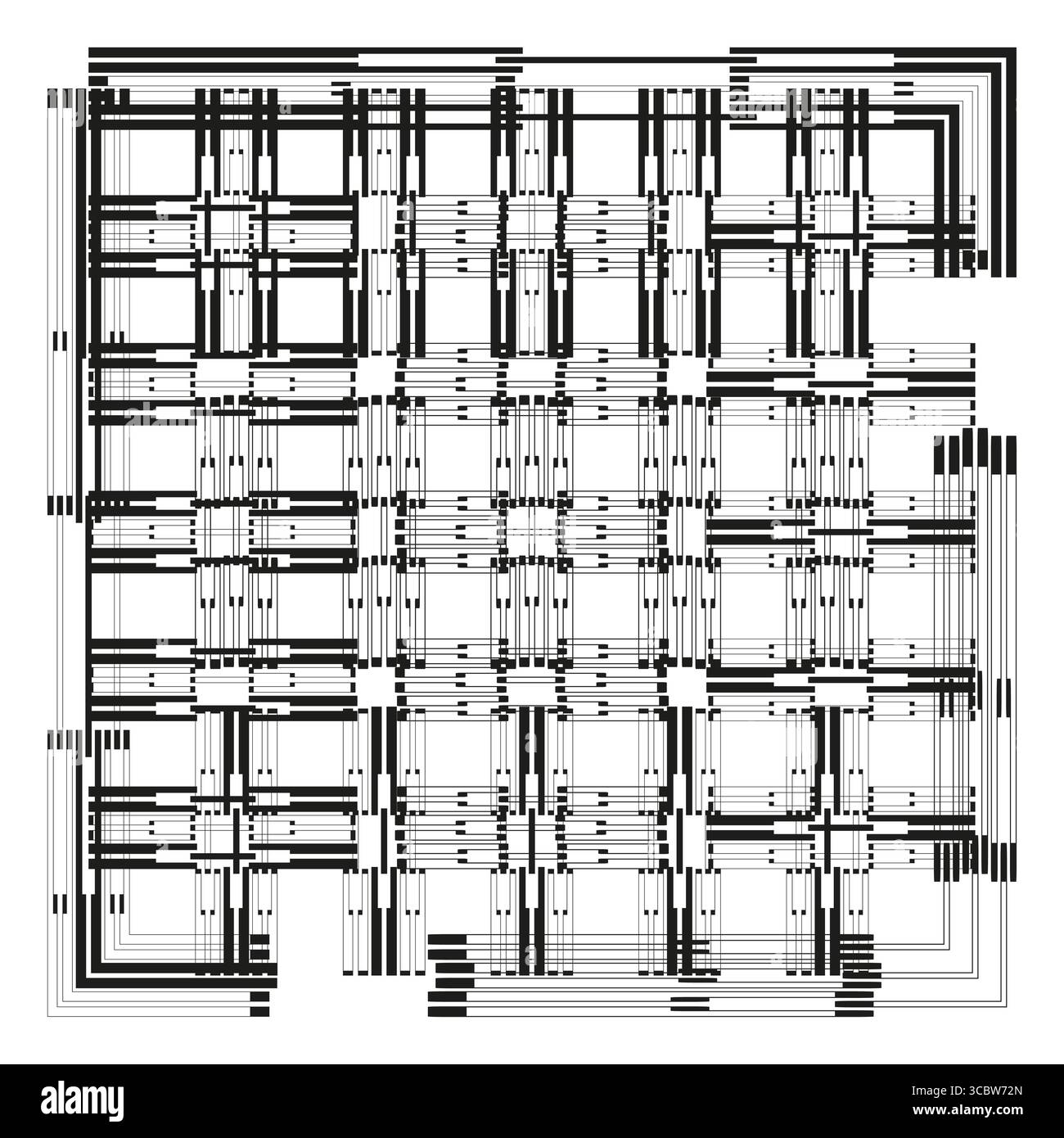 Schema griglia astratto. Texture lineare monocromatica. Vettore di trama geometrica. Progettazione di linee intersecanti. EPS 10. Illustrazione Vettoriale