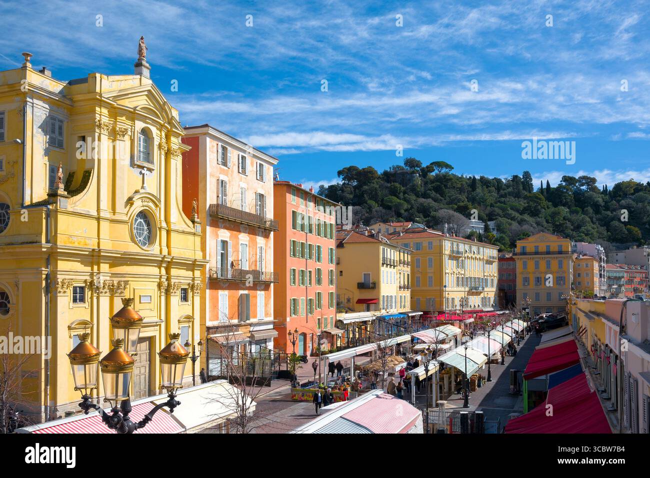Piazza del mercato a Nizza Foto Stock