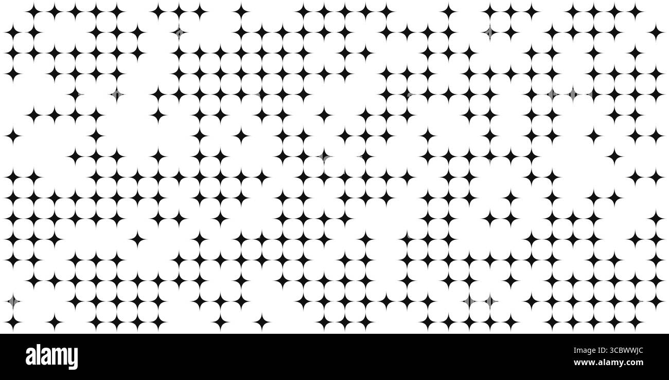 Modello vettoriale con forme rombo a stella. Moderna texture y2k. Sfondo diamantato. Illustrazione Vettoriale