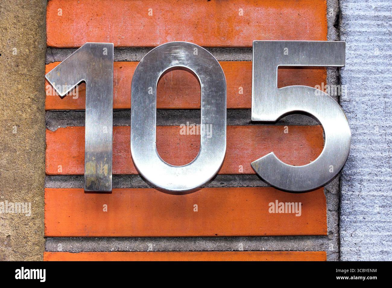 Numero civico 105 a Bruxelles, Belgio. Foto Stock