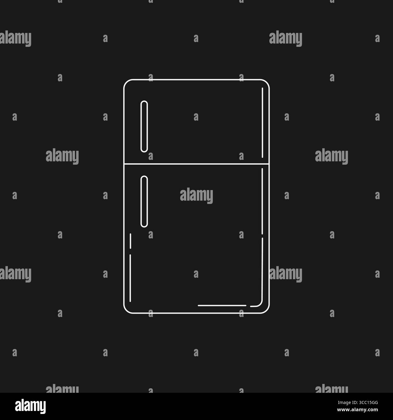 Icona frigorifero da cucina e congelatore montato sulla parte superiore per conservare cibi freddi e bevande Illustrazione Vettoriale