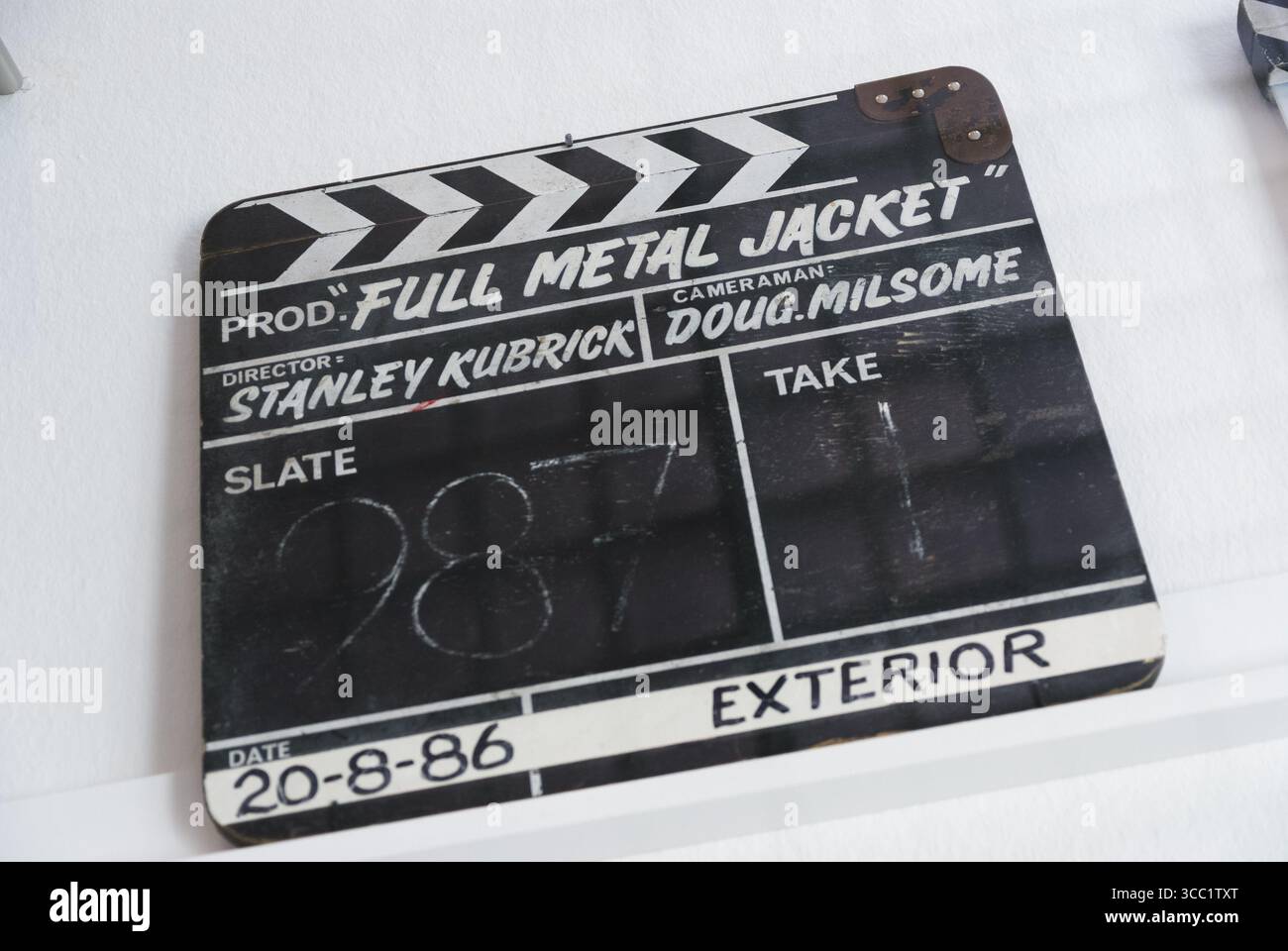 Clapperboard of Full Metal Jacket diretto da Stanley Kubrick. Foto Stock