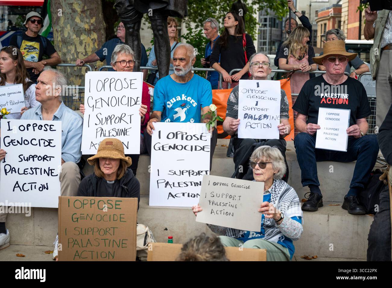 Palestina Action Protestation at Parliament Square, Londra, Inghilterra, Regno Unito, 09/08/2025 Foto Stock