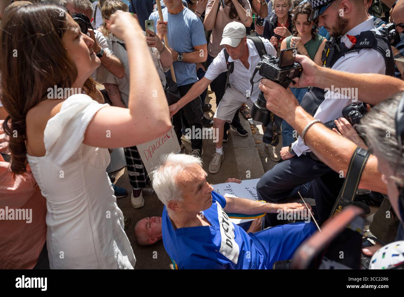 Palestina Action Protestation at Parliament Square, Londra, Inghilterra, Regno Unito, 09/08/2025 Foto Stock