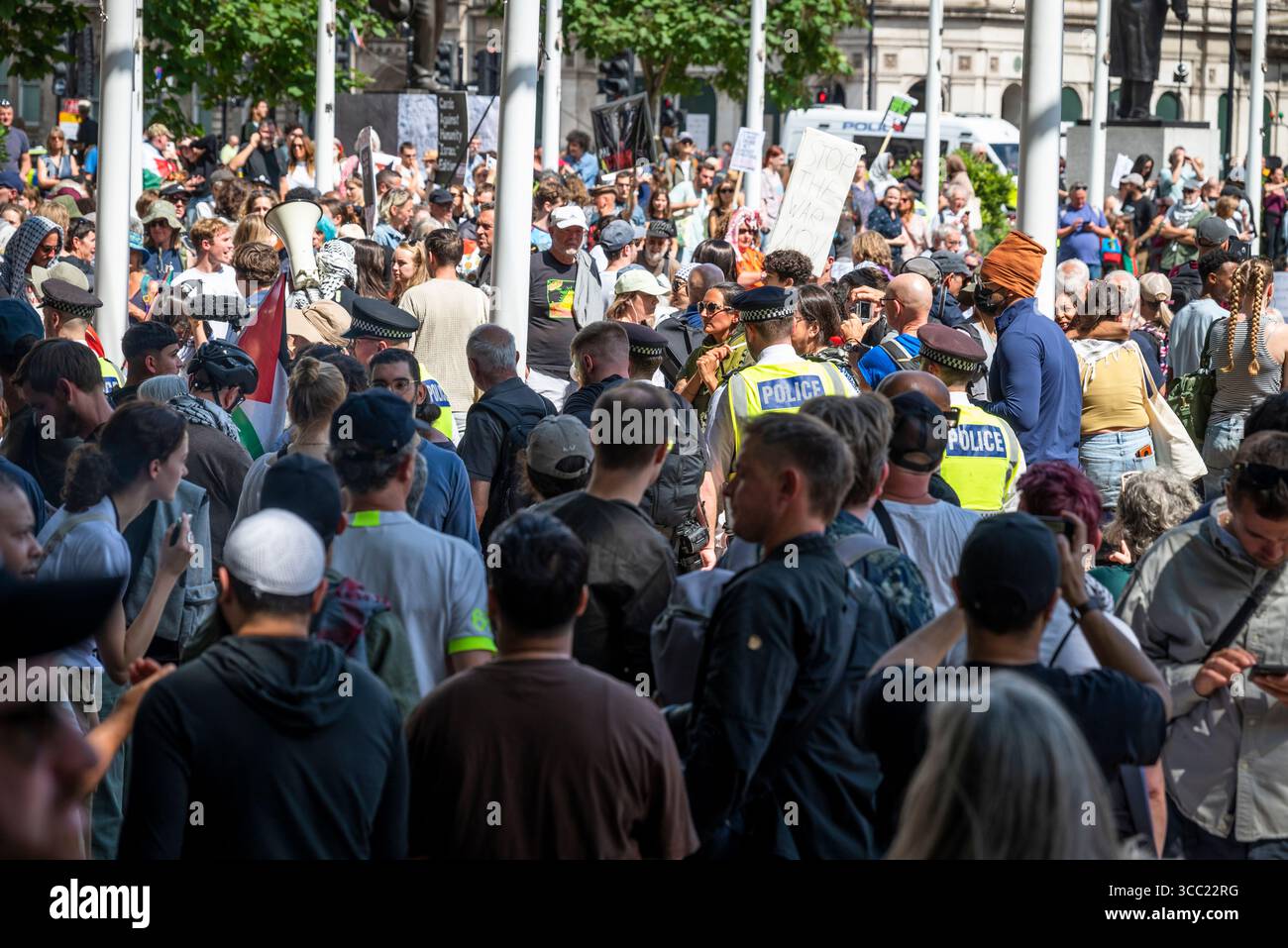 Palestina Action Protestation at Parliament Square, Londra, Inghilterra, Regno Unito, 09/08/2025 Foto Stock