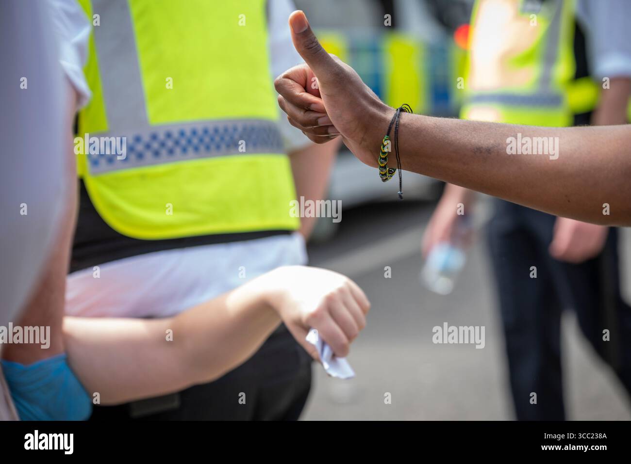 Hand, Palestine Action Protestation at Parliament Square, Londra, Inghilterra, Regno Unito, 09/08/2025 Foto Stock