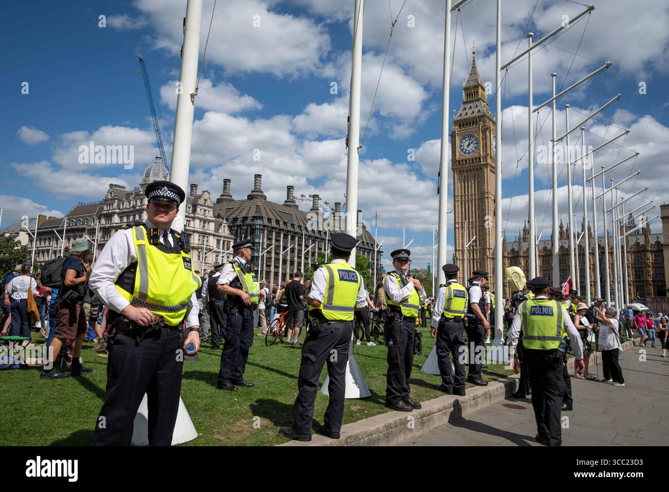 Palestina Action Protestation at Parliament Square, Londra, Inghilterra, Regno Unito, 09/08/2025 Foto Stock