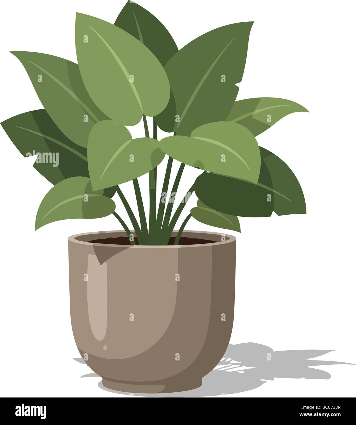 Elegante impianto per interni in Pot – illustrazione minimalista per l'arredamento Illustrazione Vettoriale