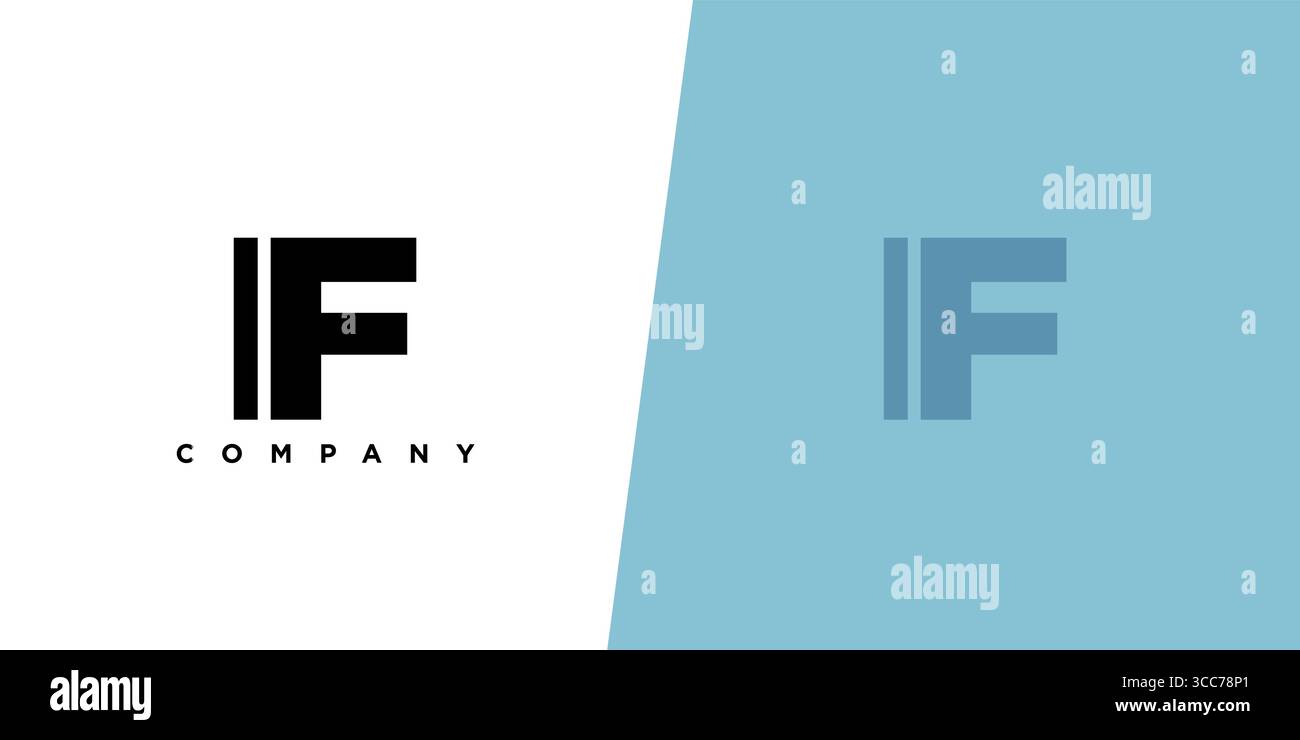 Modello di design del logo IF Letter i e F alla moda. Logotipo minimo basato su un monogramma iniziale per l'identità dell'azienda. Illustrazione Vettoriale