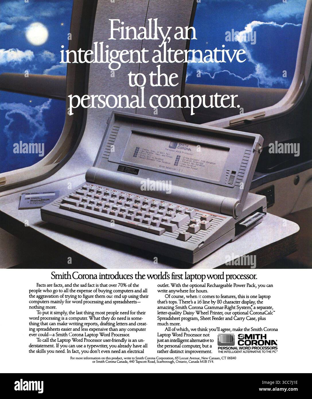 Annuncio 1989 Smith Corona laptop Word Processor Foto Stock