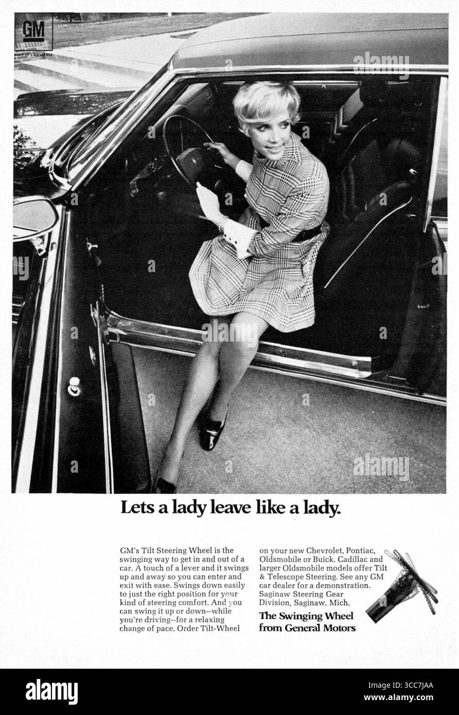 1970 GM General Motors inclinazione volante ad Foto Stock