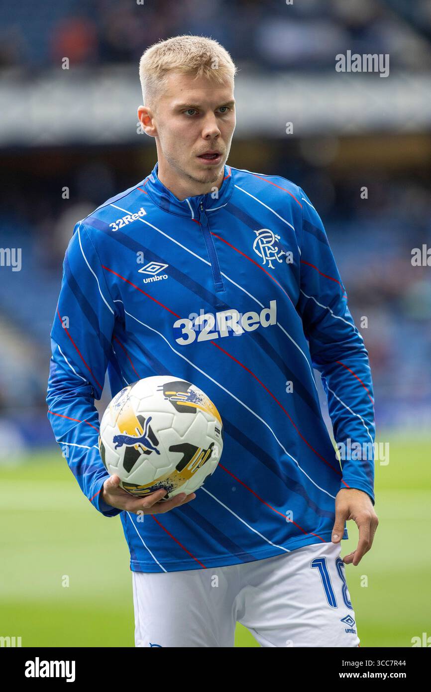 OLIVER ANTMAN, giocatore professionista di calcio, attualmente gioca per i Rangers FC, una squadra di calcio scozzese che gioca nella Premier Division. Foto Stock