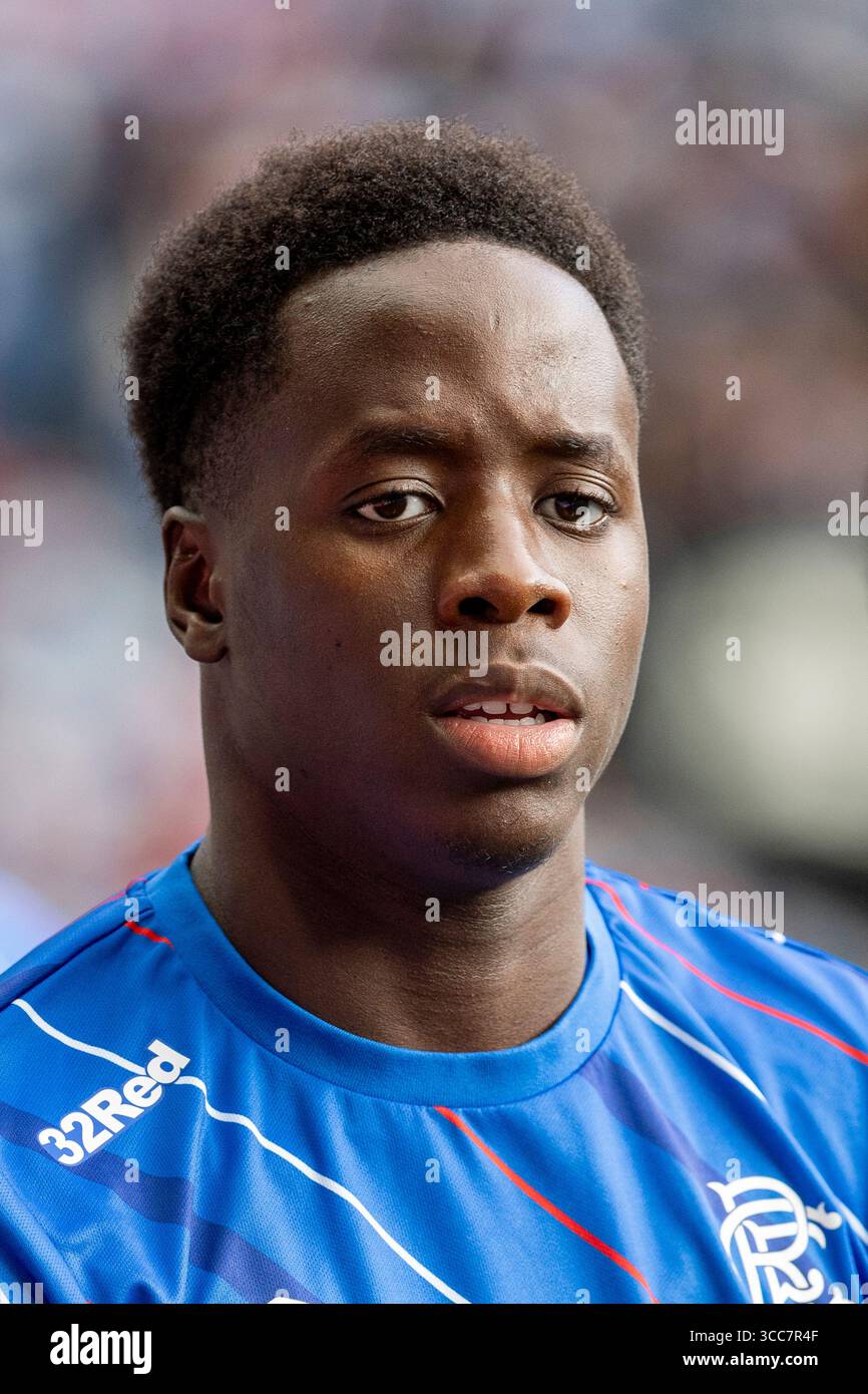 DJEIDI GASSAMA, calciatore professionista, attualmente gioca per i Rangers FC, una squadra di calcio scozzese che gioca nella Premier Division. Foto Stock