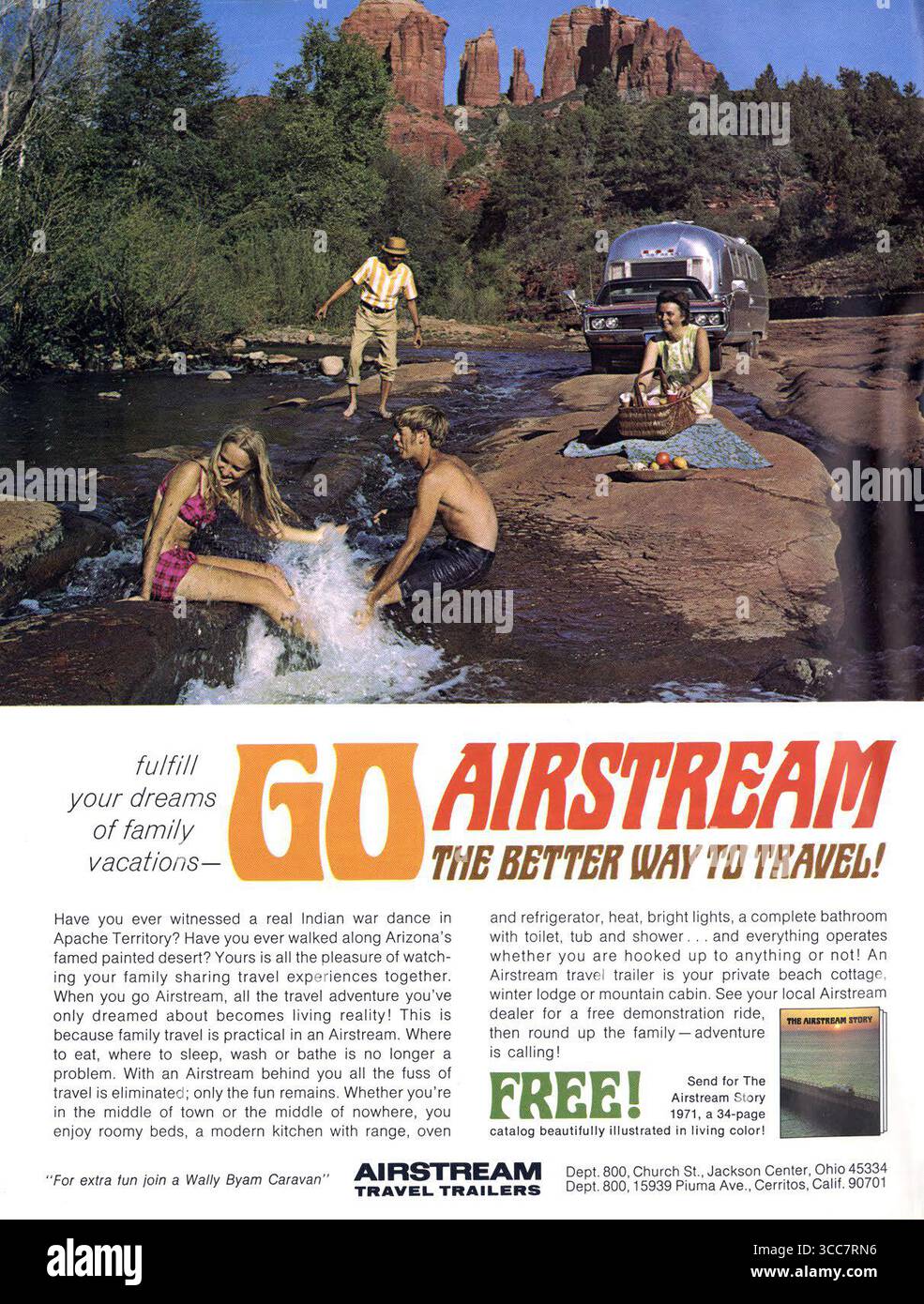 1971 annuncio Airstream Travel Trailers Foto Stock
