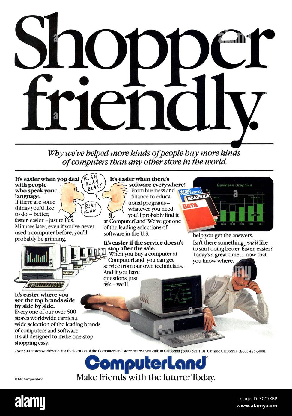 1983 Computerland Computers ad - ideale per gli acquirenti Foto Stock