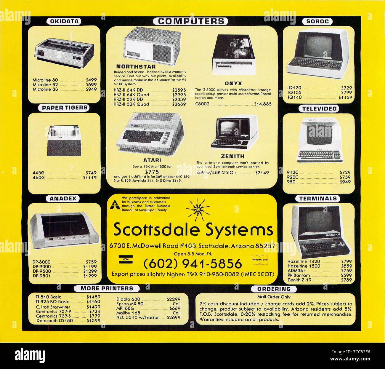 1981 annuncio di Scottsdale Systems per rivenditori di computer, Arizona Foto Stock