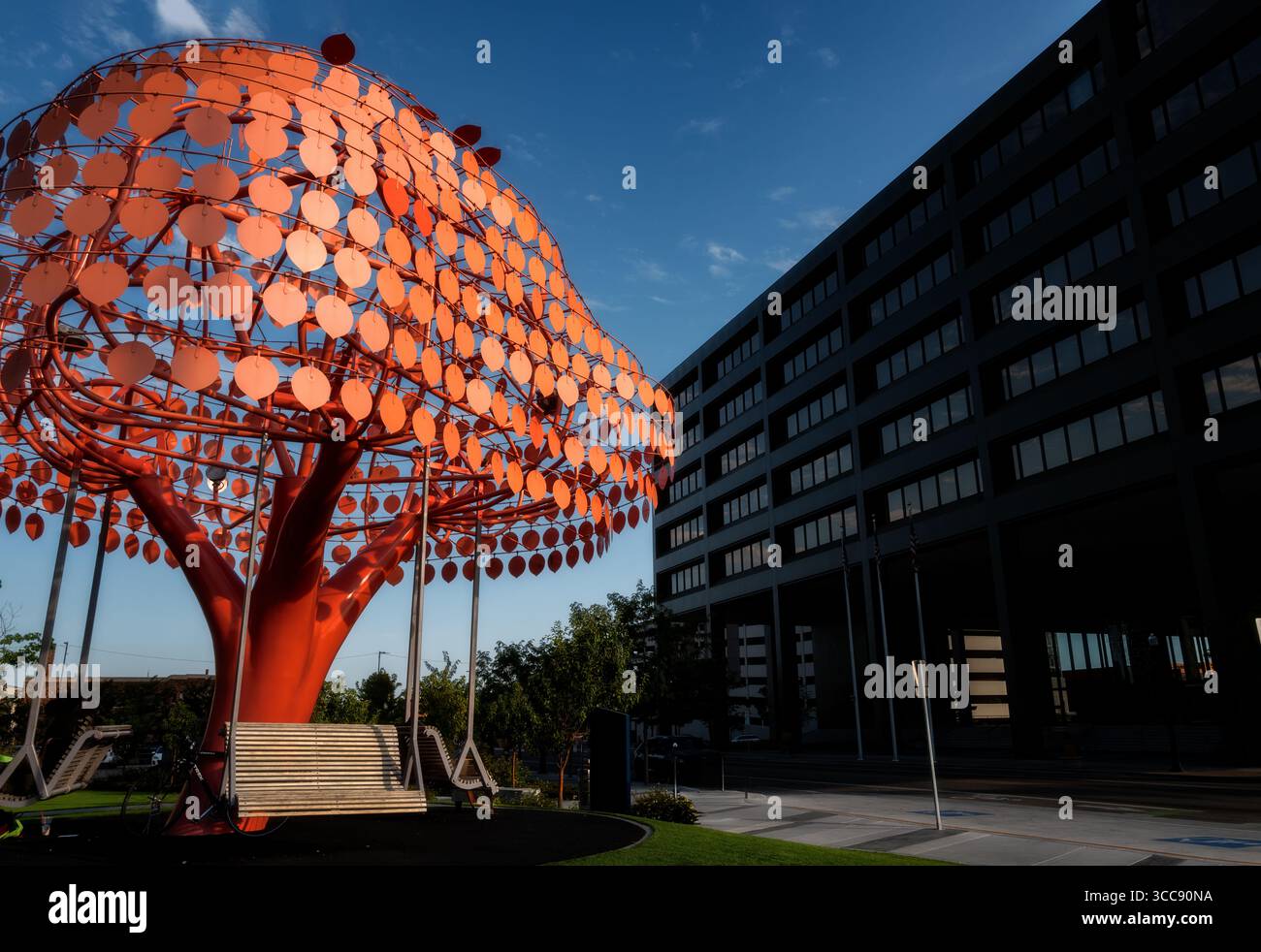 L'iconico albero di arancio nella città di Boise Foto Stock