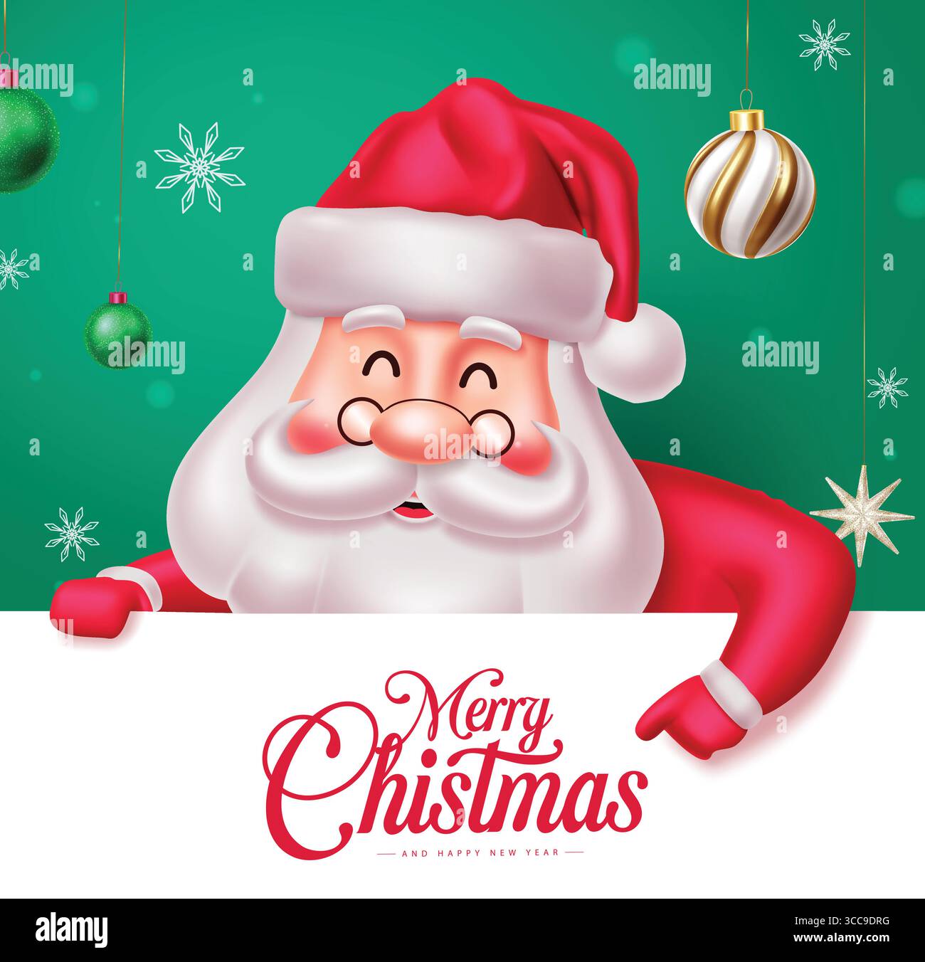 Design del modello di clipart del biglietto di auguri natalizio con illustrazione vettoriale del carattere natalizio. Illustrazione Vettoriale