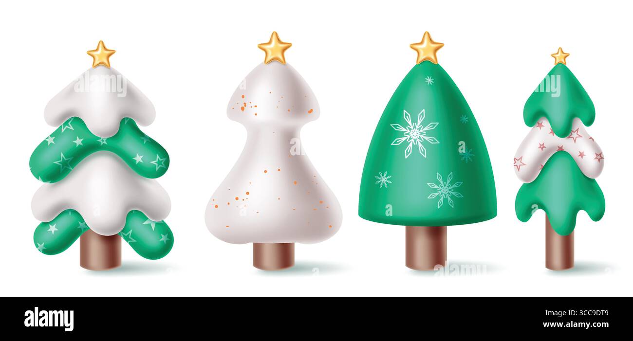 Gli eleganti elementi vettoriali dell'albero di Natale sono perfetti per le illustrazioni vettoriali dei disegni natalizi. Illustrazione Vettoriale