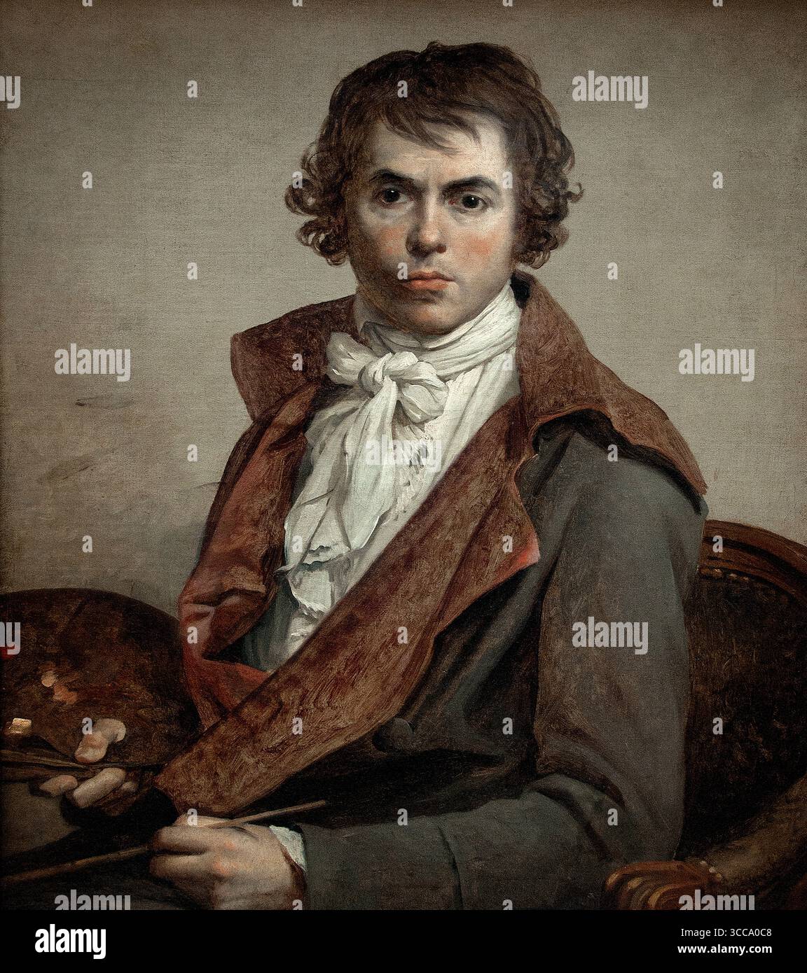 Dopo la caduta di Robespierre da parte di Jacques Louis David 1748-1825 dipinse un autoritratto in prigione e lo diede a Jean Baptiste Isabery (Maximilien Francois Marie Isidore de Robespierre era un avvocato e statista francese, ampiamente riconosciuto come una delle figure più influenti e controverse della rivoluzione francese. Robespierre fece una fervente campagna per il diritto di voto di tutti gli uomini e la loro ammissione senza ostacoli alla Guardia Nazionale.) Foto Stock