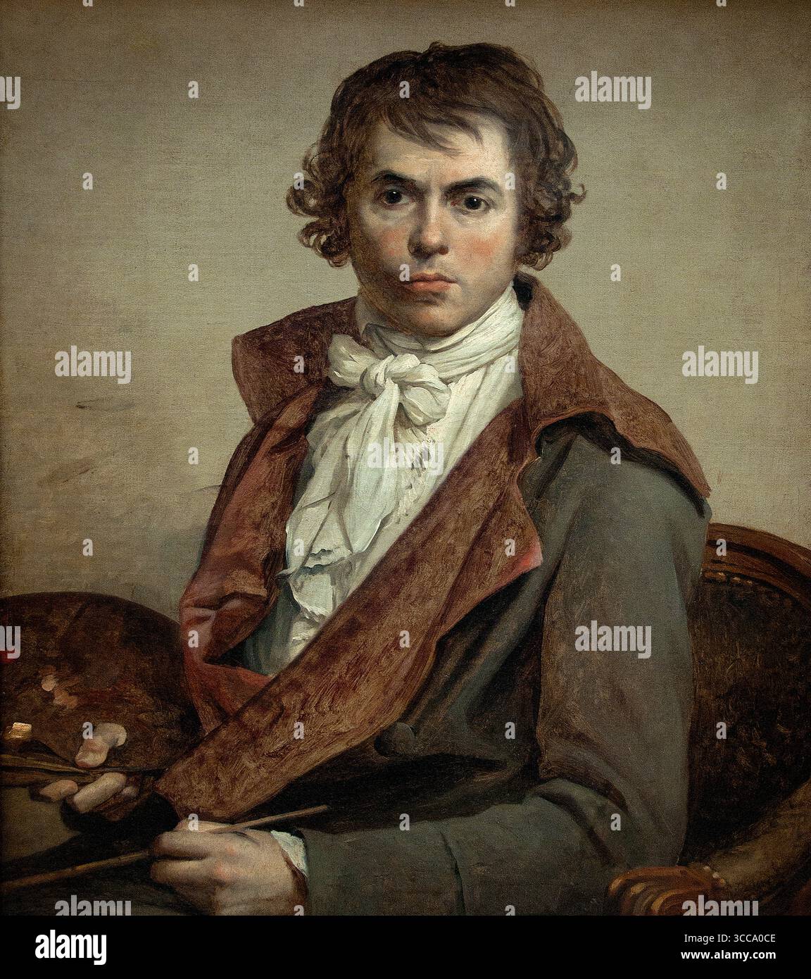 Dopo la caduta di Robespierre da parte di Jacques Louis David 1748-1825 dipinse un autoritratto in prigione e lo diede a Jean Baptiste Isabery (Maximilien Francois Marie Isidore de Robespierre era un avvocato e statista francese, ampiamente riconosciuto come una delle figure più influenti e controverse della rivoluzione francese. Robespierre fece una fervente campagna per il diritto di voto di tutti gli uomini e la loro ammissione senza ostacoli alla Guardia Nazionale.) Foto Stock