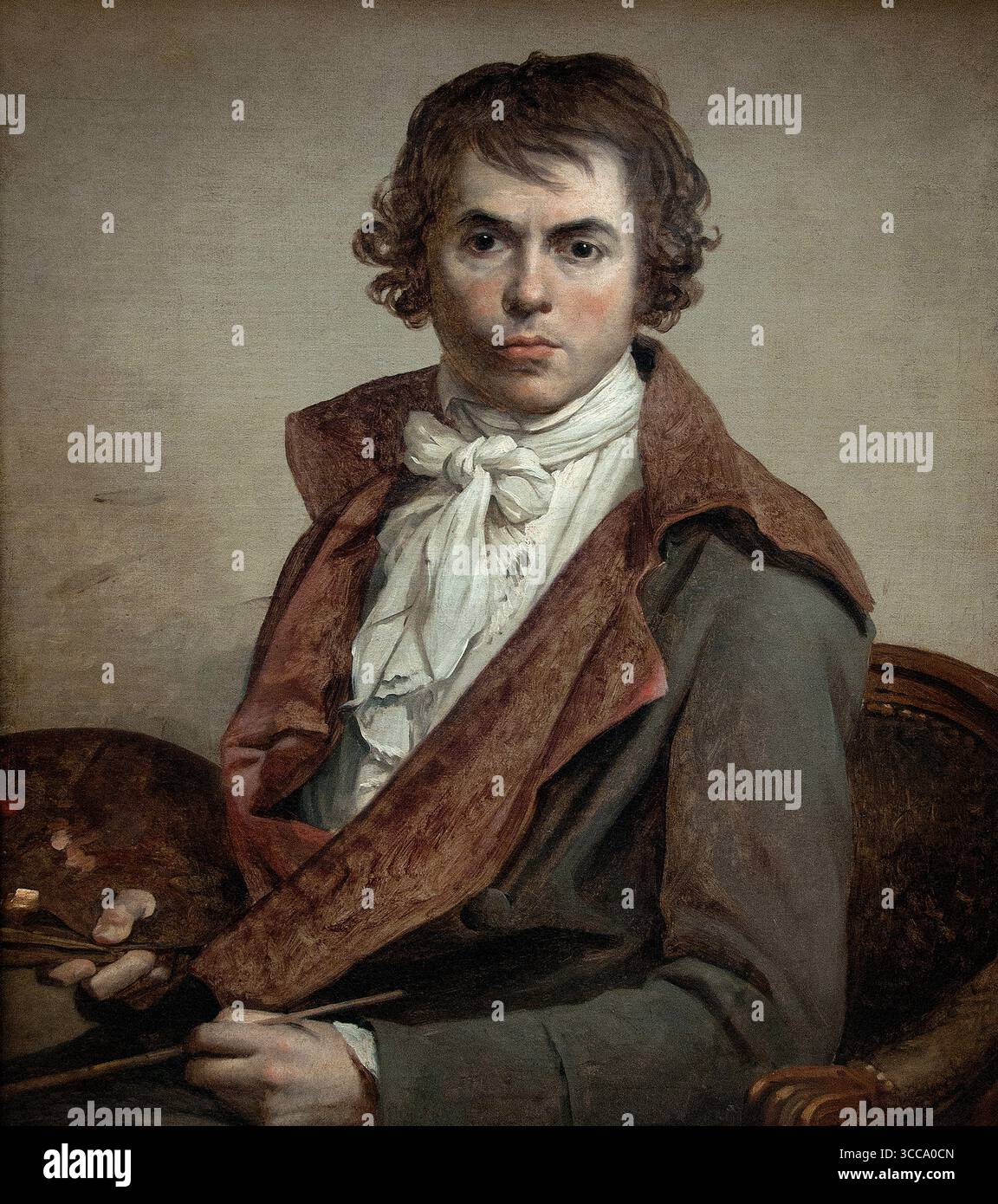 Dopo la caduta di Robespierre da parte di Jacques Louis David 1748-1825 dipinse un autoritratto in prigione e lo diede a Jean Baptiste Isabery (Maximilien Francois Marie Isidore de Robespierre era un avvocato e statista francese, ampiamente riconosciuto come una delle figure più influenti e controverse della rivoluzione francese. Robespierre fece una fervente campagna per il diritto di voto di tutti gli uomini e la loro ammissione senza ostacoli alla Guardia Nazionale.) Foto Stock