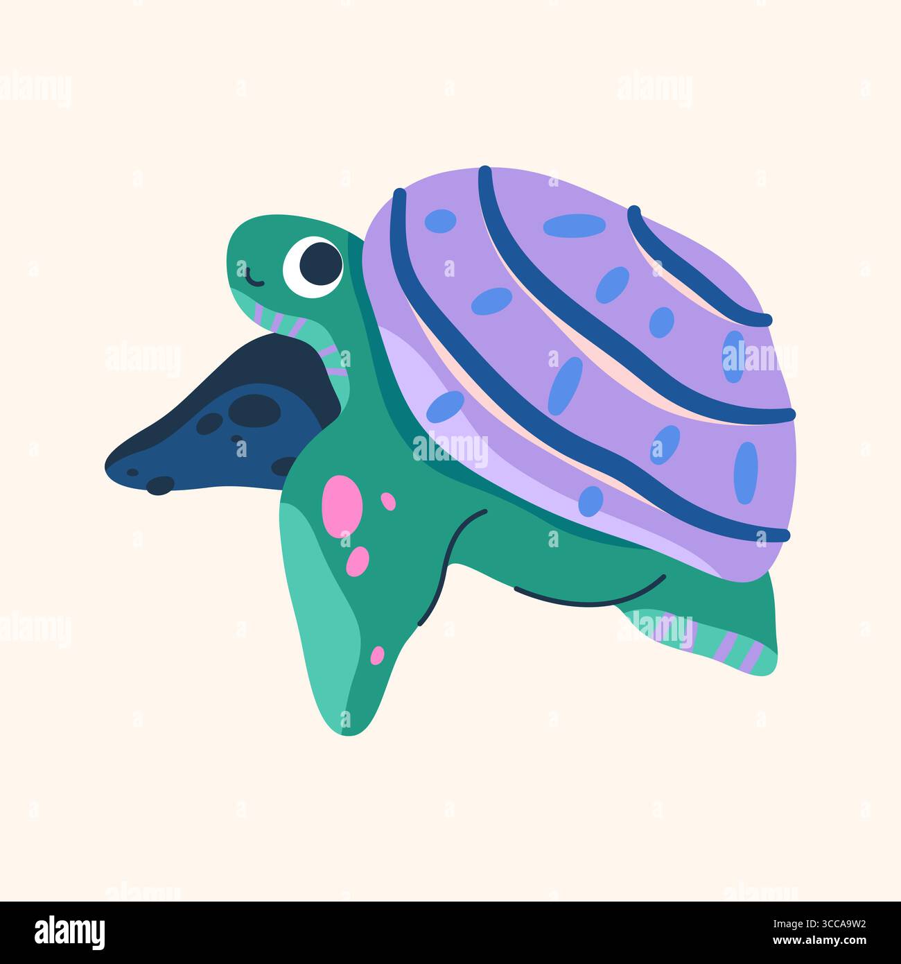 Icona tartaruga subacquea vettoriale. Animali marini o oceanici, rettili con conchiglie e pinne. Creatura lenta per il simbolo della fauna selvatica in acque profonde. Fauna nautica e marina, acquatica e acquatica. Zoologia. Illustrazione Vettoriale